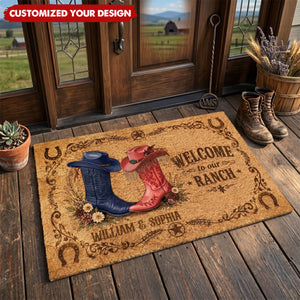Welcome To Our Ranch - Personalized Western Outfit Doormat