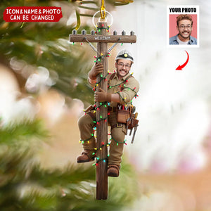 Keeping The Lights On - Personalized Christmas Lineman Ornament