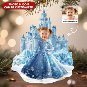 Custom Face Ice Princess - Personalized Acrylic Photo Ornament, Gifts For Daughter, Girl, Kids