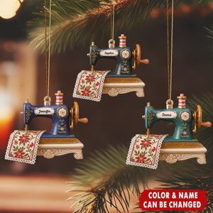 Personalized Sewing Machine Ornament – Gift for Seamstress, Quilter, Sewing Lover