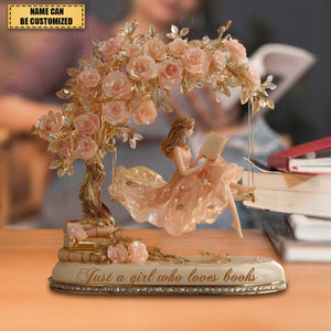 Just A Girl Who Loves Books - Personalized Book Custom Shaped Acrylic Plaque