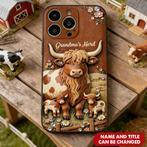 Grandma's Herd - Personalized Leather Phone Case