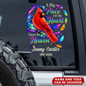 Cardinal Forever Loved My Guardian Angel - Personalized Decal
