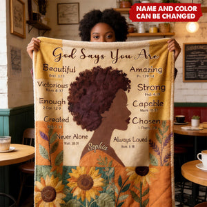 Black Queen - Personalized African American Blanket