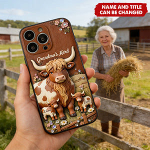 Grandma's Herd - Personalized Leather Phone Case