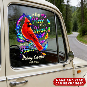 Cardinal Forever Loved My Guardian Angel - Personalized Decal