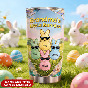 Grandma's Little Bunnies Cute Rabbits - Personalized Stainless Steel Tumbler
