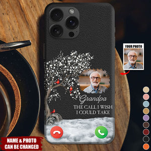 The Call I Wish I Could Take - Memorial Gifts For Loss Of Loved Ones - Personalized Leather Phone Case