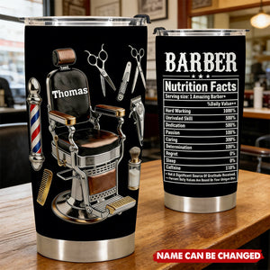 Barber Nutrition Facts - Personalized Hairdresser Tumbler, Gift For Barbers