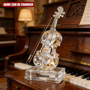 Personalized Violin Music 3D Crystal Effect Acrylic Plaque, Gift For Musician