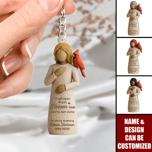 Always With You Cardinal & Woman Personalized Acrylic Keychain, Memorial Sympathy Gift
