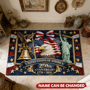 USA 250th Anniversary - Personalized Patriot Doormat