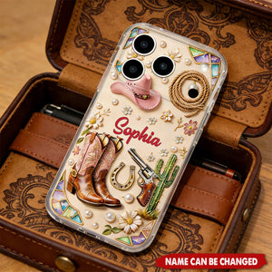 Cowgirl Spirit, Personalized Clear Phone Case, Gift For Cowgirl Lovers