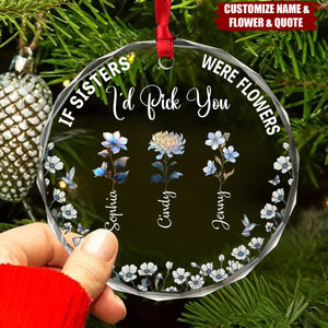 It Takes A Long Time To Grow Old Friends Birth Flowers - Personalized Glass Ornament