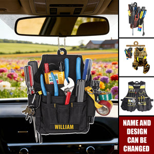 Electrician Tool Bag - Personalized Acrylic Car Ornament