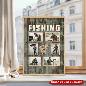 Custom Fishing Photo Collage Canvas, Best Gifts For Fisherman