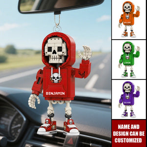Building Block Style Skeleton - Personalized Acrylic Car Ornament
