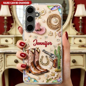 Cowgirl Spirit, Personalized Clear Phone Case, Gift For Cowgirl Lovers