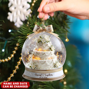 Wedding Cake First Christmas Married - Personalized Christmas Acrylic Ornament