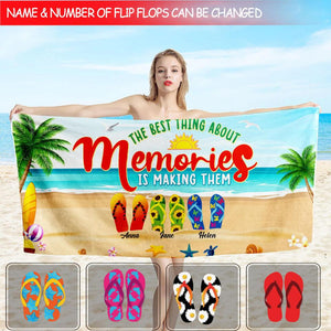 The Best Thing About Memories Is Making Them - Personalized Beach Towel