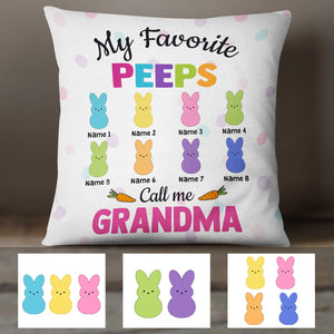 Personalized Easter Grandma Mom Bunny Throw Pillow-Peeps Grandkids Easter Day