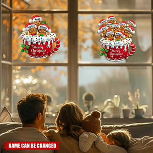 Personalized Merry Christmas Gingerbread Family Decal