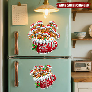 Merry Christmas - Personalized Gingerbread Acrylic Fridge Magnet