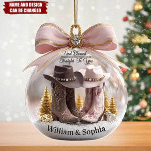 God Blessed The Broken Road That Led Me Straight To You - Personalized Christmas Acrylic Ornament