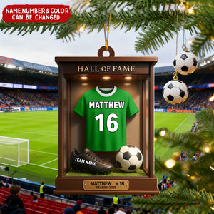 Soccer Jersey Hall of Fam - Personalized Christmas Acrylic Ornament