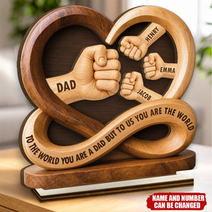 Custom 2-Layered Wooden Plaque - Personalized Father's Day Birthday Gifts For Dad, Grandpa - Proud To Be Your Kids