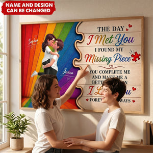 LGBT+ Couple You Are My Missing Piece - Personalized Poster - Gift For Couple, Happy Pride Month