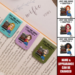Just One More Chapter - Personalized Leather Magnetic Bookmark