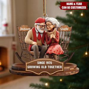 Growing Old Together - Personalized Acrylic Ornament, Gift for Husband Wife Anniversary Wedding
