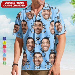 Funny Face Wedding Bachelor Party - Custom Photo Hawaiian Shirt