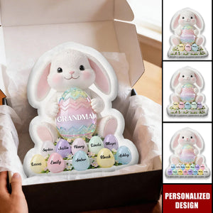 Custom Bunny Shaped Pillow - Personalized Easter Gift for Grandma, Mom, Wife