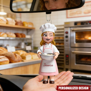 Baking Girl - Personalized Car Ornament - Heartfelt Gift Baking Lovers