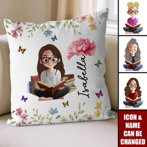 Birth Flower Book Lovers - Personalized Pillow
