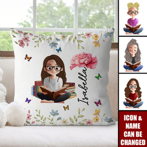 Birth Flower Book Lovers - Personalized Pillow