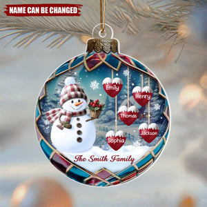 Family Is The Heart Of Our Story - Family Personalized Acrylic Ornament - Christmas Gift For Family Members