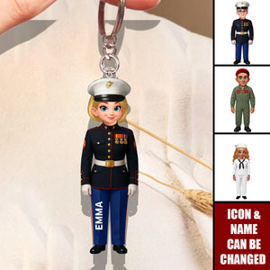Military Action Figure - Personalized Acrylic Keychain
