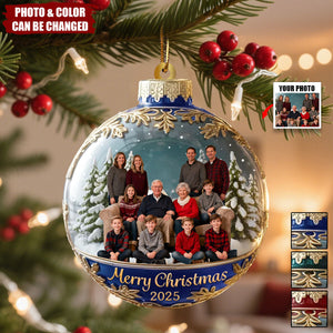 Custom Photo Acrylic Ornament - Christmas Birthday Gifts For Family - Happiness Is Hanging Right Here