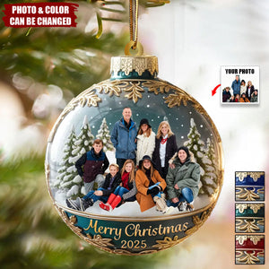 Custom Photo Acrylic Ornament - Christmas Birthday Gifts For Family - Happiness Is Hanging Right Here