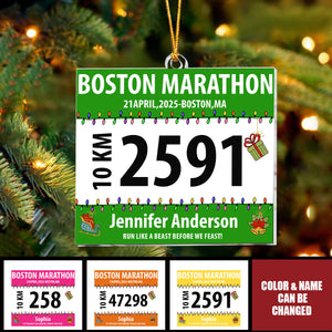 Race Bib For Runner - Personalized Acrylic Ornament