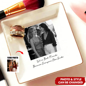 Bestie Photo Trinket Tray For Best Friend Friendship Thank You Gifts - Personalized Jewelry Dish