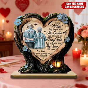 Custom 2-Layered Wooden Plaque - Anniversary Wedding Gifts For Husband And Wife - Where Love Learned To Stay