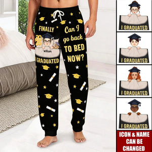 Graduation Gift I Graduated Can I Go Back To Bed - Personalized Sweatpants, Lounge Pants With Pockets