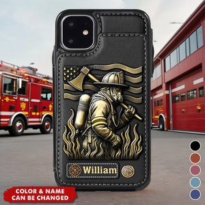 Proud Firefighter - Personalized Firefighter Wallet Phone Case
