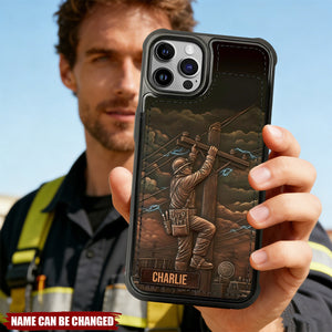 Strongest Lineman - Personalized Lineman Fully Printed Wallet Phone Case