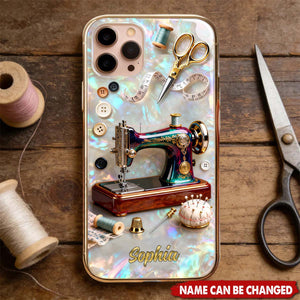 Pearlescent Effect Sewing Lover Phone Case - Personalized Gifts For Sewing Lover