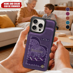 Grandma's Mom's Little Sweethearts - Personalized Leather Flip Wallet Phone Case